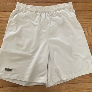 Lacoste Men’s White Athletic Shorts!